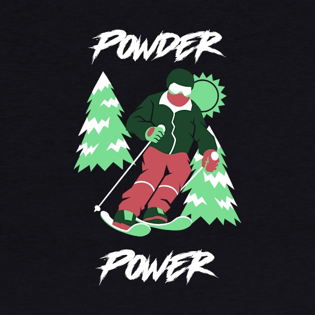 Skiing Powder Power by Town's End Design